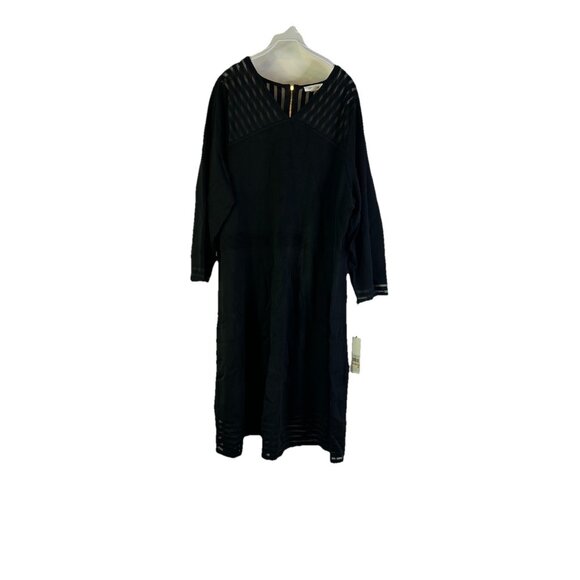 New Calvin Klein Black A Line Knit Sweater Dress - Picture 1 of 9